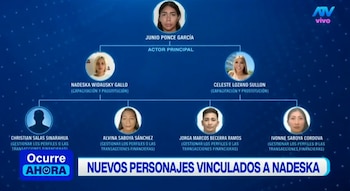 Exponen organigrama de la presunta red criminal donde figura Nadeska Widausky. Captura: Ocurre Ahora.