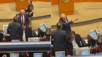 En encuentro entre Inzunza y Adán Augusto duró alrededor de un minuto. (Captura de video/X-@letroblesrosa)