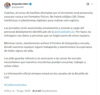 Eder hizo el anuncio la tarde del jueves 13 de agosto de 2026 - crédito @alejoeder/IG
