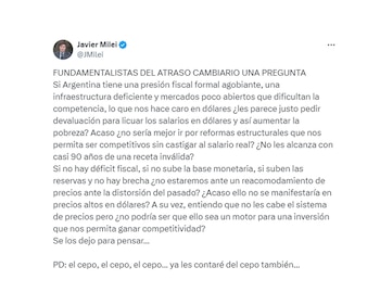 Javier Milei - atraso cambiario