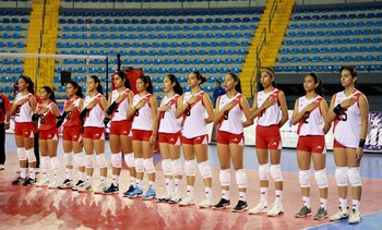 Selección peruana que compite en la Copa Panamericana Sub 17 de vóley.