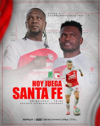 Afiche del partido entre Atlético