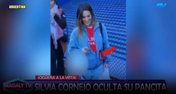 Silvia Cornejo reaparece con Jean Paul Gaboto y una supuesta pancita desata rumores de embarazo. Captura: Magaly TV La Firme.