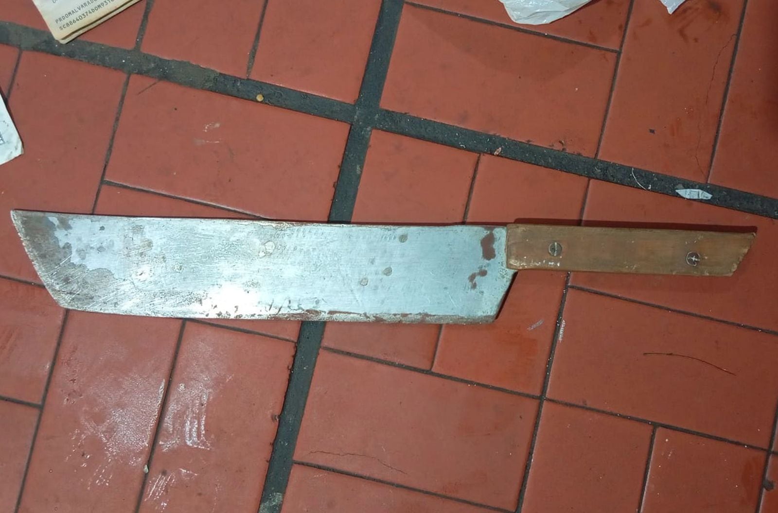 El cuchillo de carnicero con el que amenazaron a uno de los vecinos