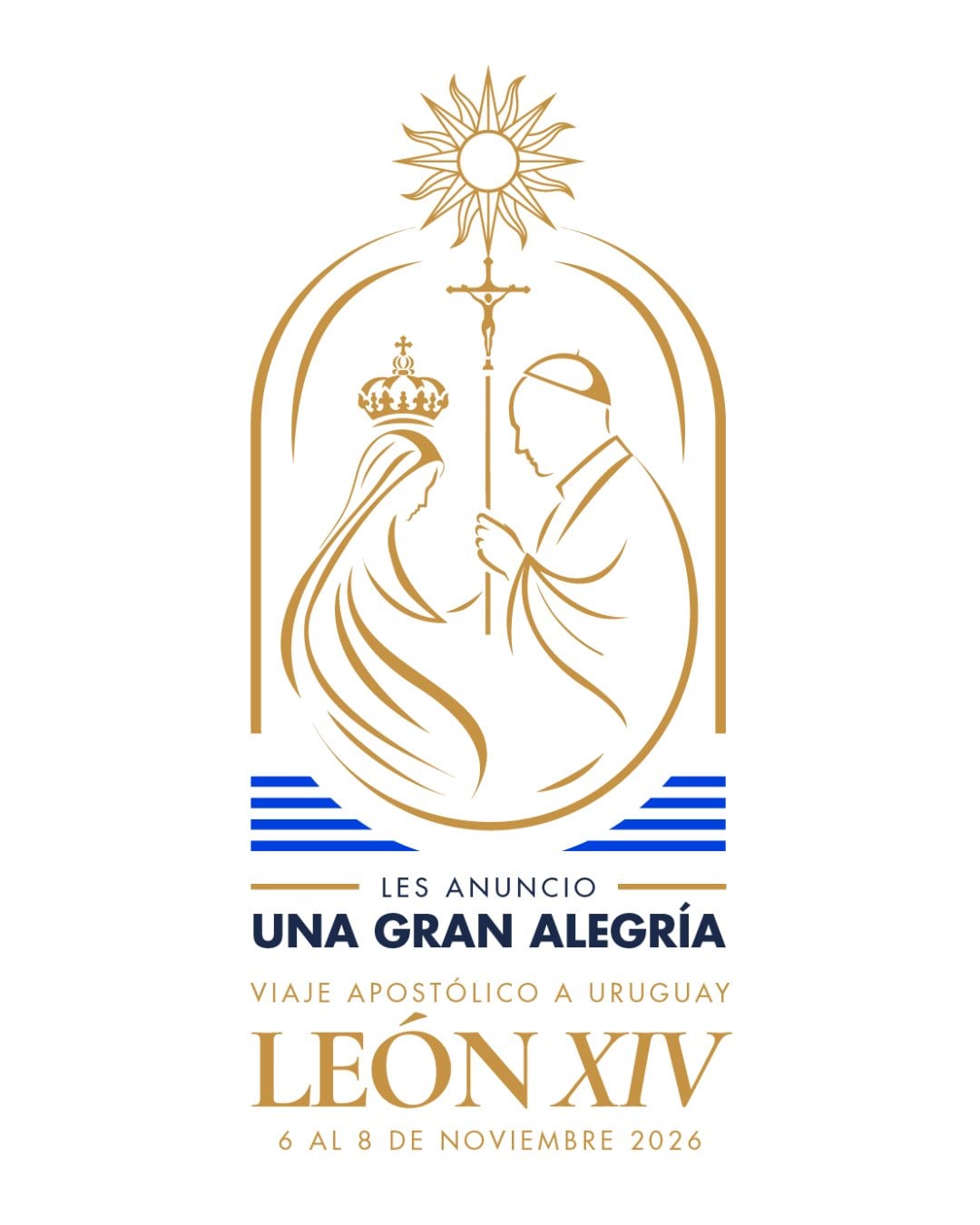 El signo que identificará el Viaje Apostólico del papa León XIV a Uruguay (@iglesiauy)