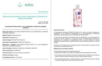 La alerta sanitaria No. 189-2025,