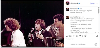 Alejandro Lerner publicó fotografías de archivo y rememoró el apodo afectuoso con el que el músico solía llamarlo