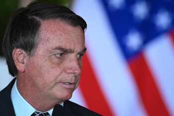 Jair Bolsonaro, Brazil's president, speaks