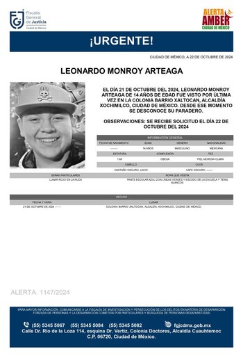 Personas desaparecidas 23 octubre (Fiscalía