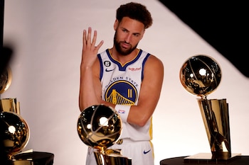 Klay Thompson fue cuatro veces campeón con los Golden State Warriors (Cary Edmondson-USA TODAY Sports)