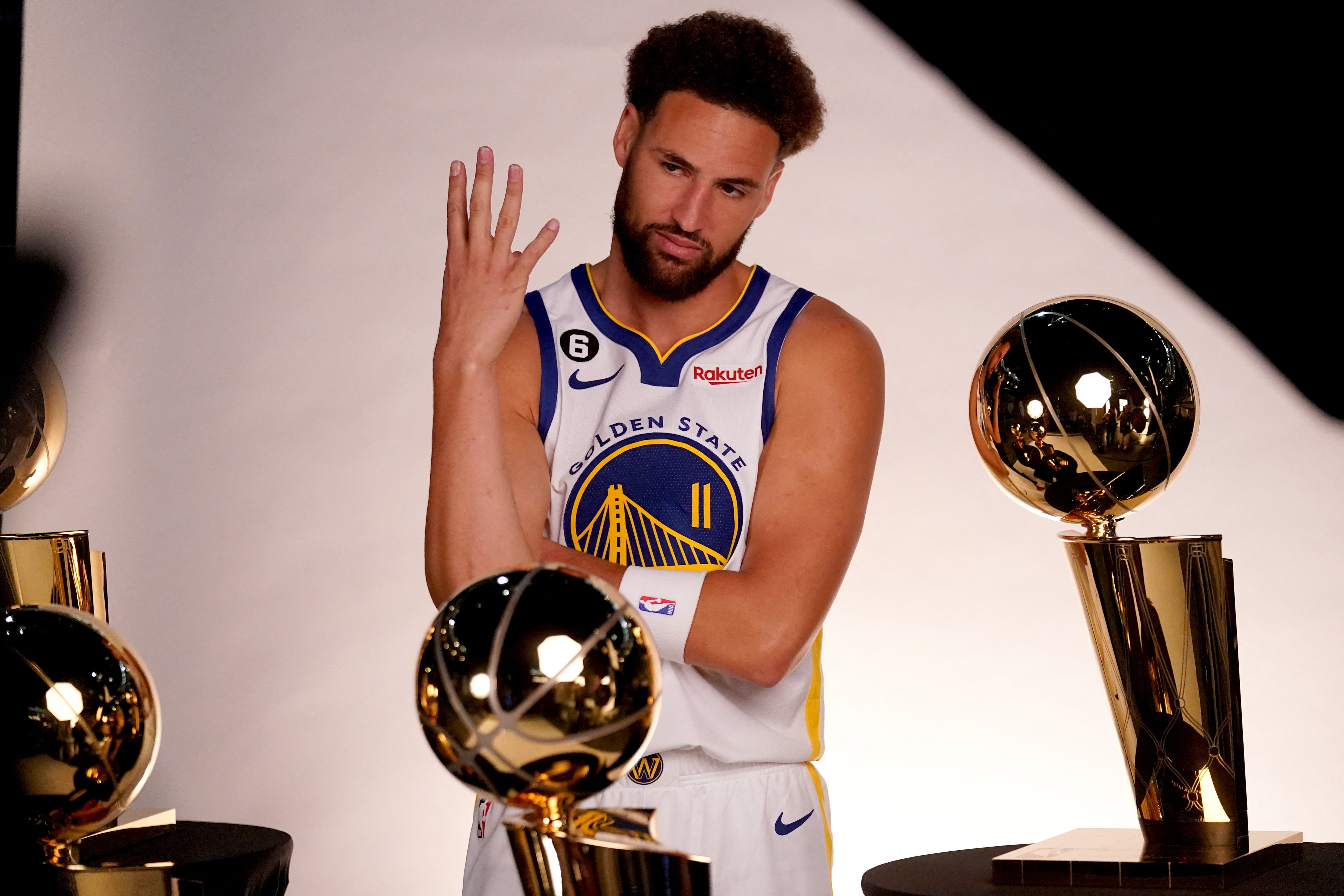 Klay Thompson fue cuatro veces campeón con los Golden State Warriors (Cary Edmondson-USA TODAY Sports)