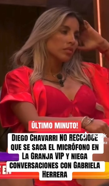 Polémica en La Granja VIP: Diego Chávarri y Gabriela Herrera rechazan vínculo sentimental. CFaptura: La Granja VIP.