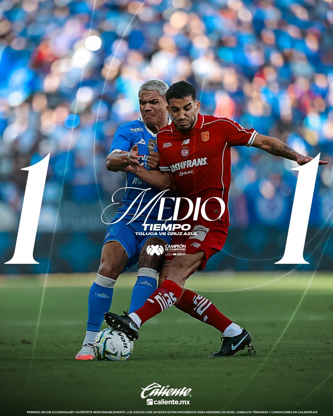 Cruz Azul 1-1 Toluca en el Capeón de Camepones. (X/ @TolucaFC)