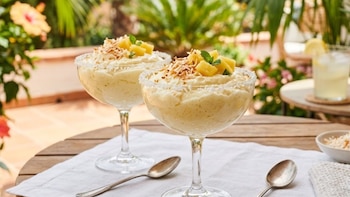 mousse de abacaxi e coco