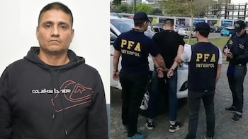 Joe Luis Marín, conocido como ‘Loco Joe’, fue detenido en Puerto Iguazú, Argentina, durante una búsqueda internacional por homicidio calificado. Composición: Infobae