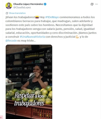 - crédito @ClaudiaLopez/X