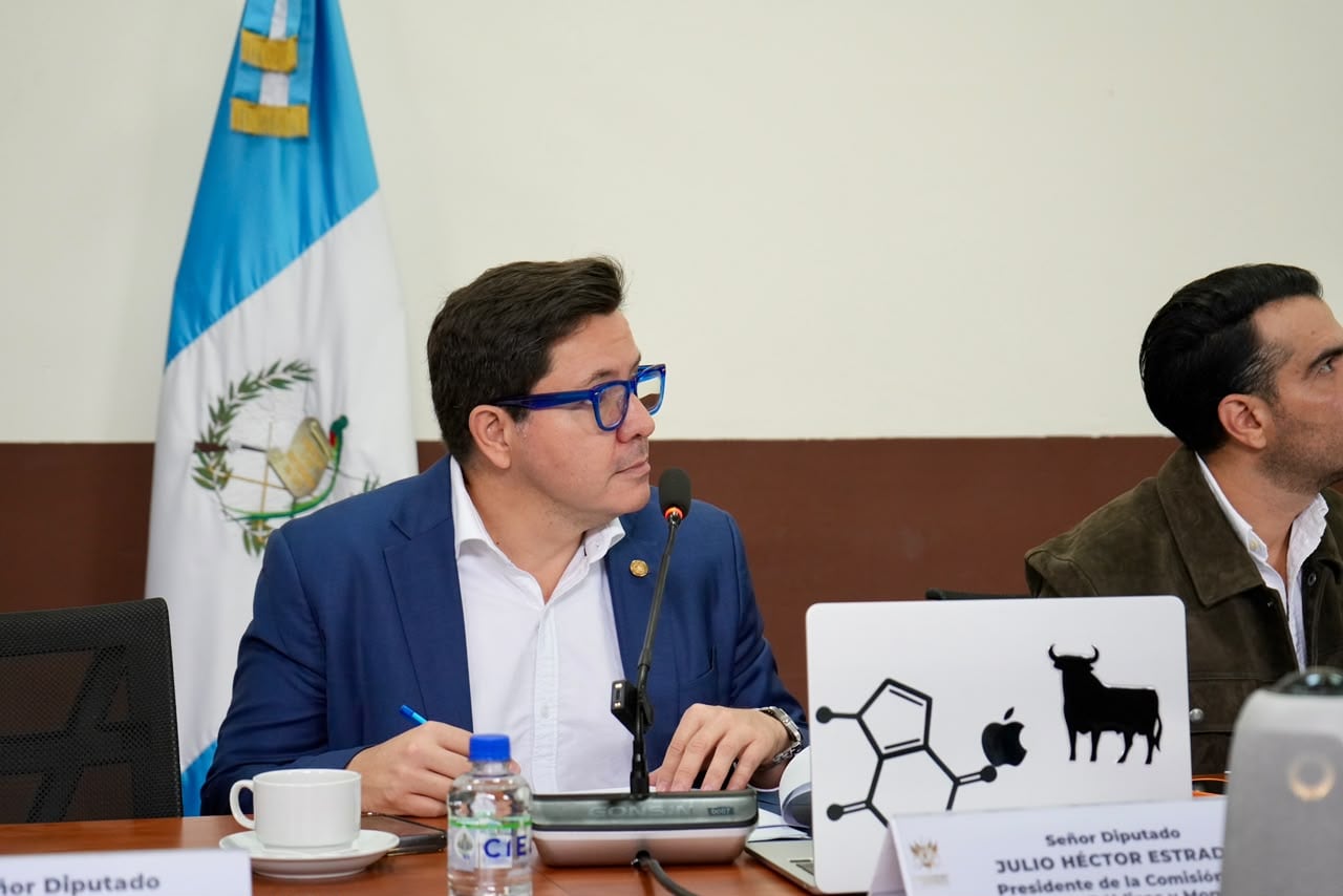 El diputado Julio Héctor Estrada interviene en una reunión de trabajo en el Congreso de la República de Guatemala. (Prensa diputado Julio Héctor Estrada)