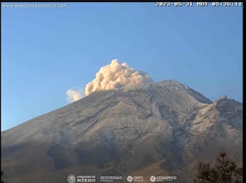 Actividad del volcán Popocatépetl desde