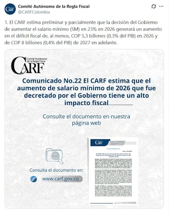 El Carf estima un déficit