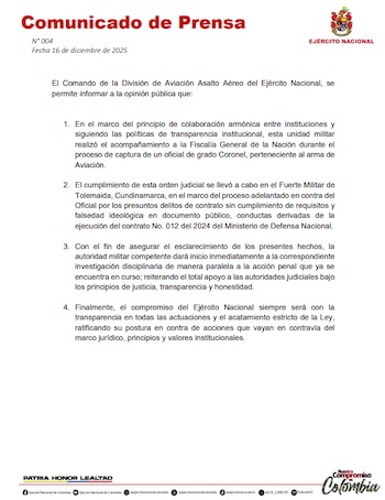 Sin dar muchos detalles respecto