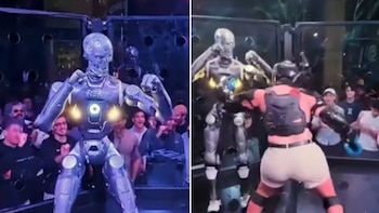El video viral de un humano y un robot de dos metros dentro de una jaula de MMA: se volvió tendencia en YouTube