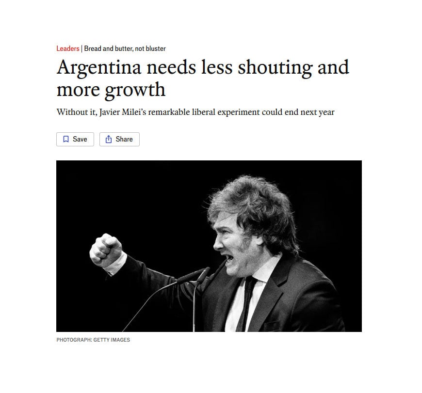 El encabezamiento del editorial de la revista británica