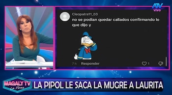 Magaly Medina atacou Laura Spoya e leu as mensagens que inundaram sua rede: “É muito legal”. Captação: Magaly TV La Firme.