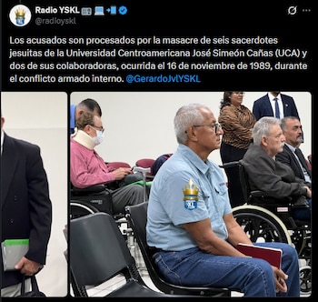 Tres aplazamientos, 35 años de espera y once imputados: el juicio por la masacre de los jesuitas en El Salvador se pospone hasta 2027 (Captura de pantalla)
