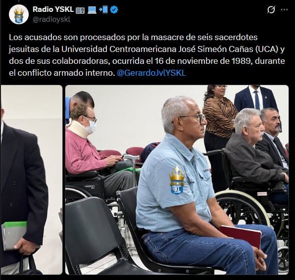 Tres aplazamientos, 35 años de espera y once imputados: el juicio por la masacre de los jesuitas en El Salvador se pospone hasta 2027 (Captura de pantalla)