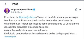 Jorge Enrique Robledo calificó el