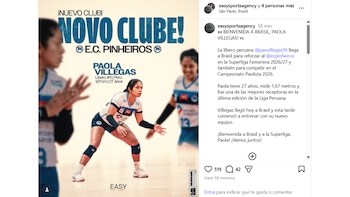 Paola Villegas reforzará al EC Pinheiros en la Superliga Femenina 2026/27