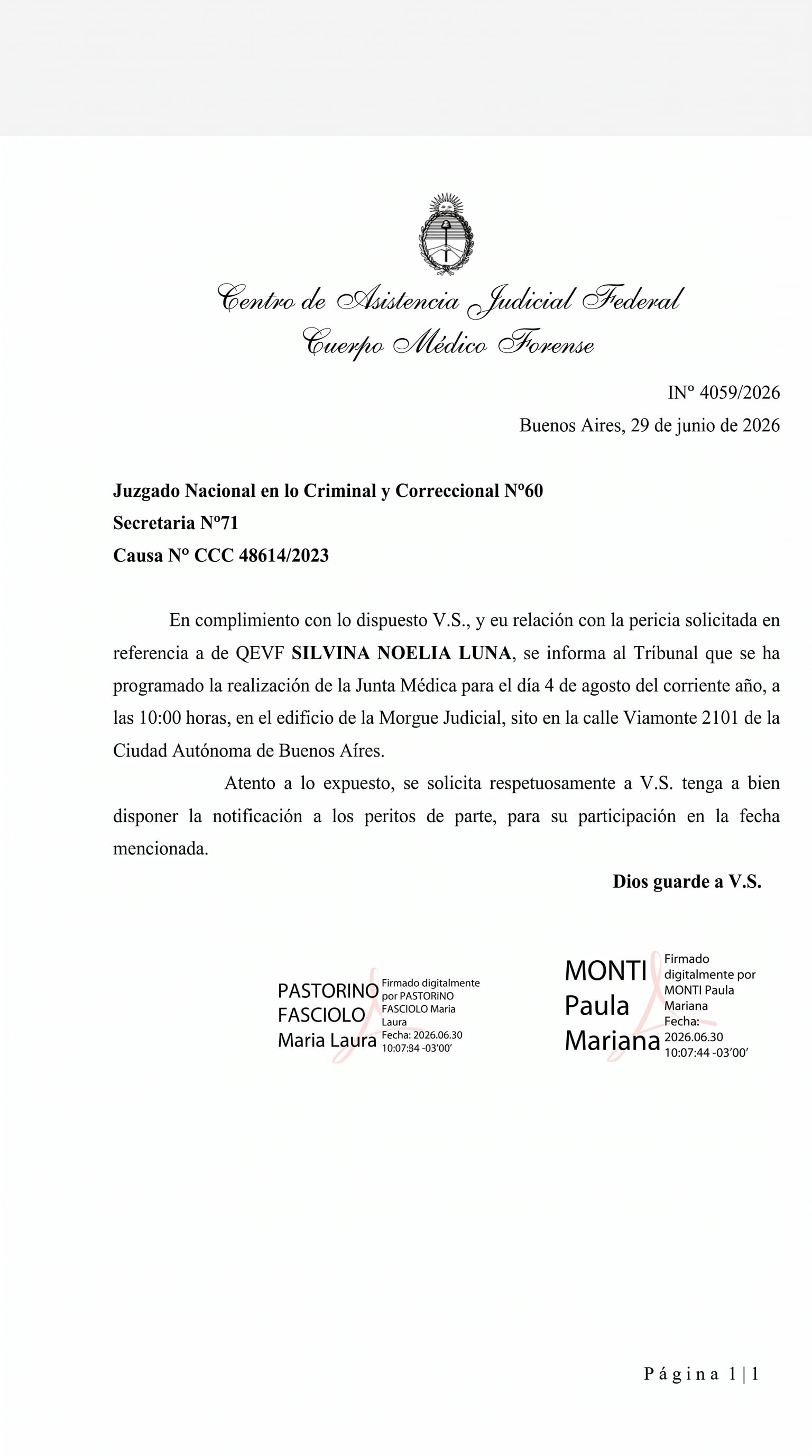 La resolución que informa sobre la Junta Médica