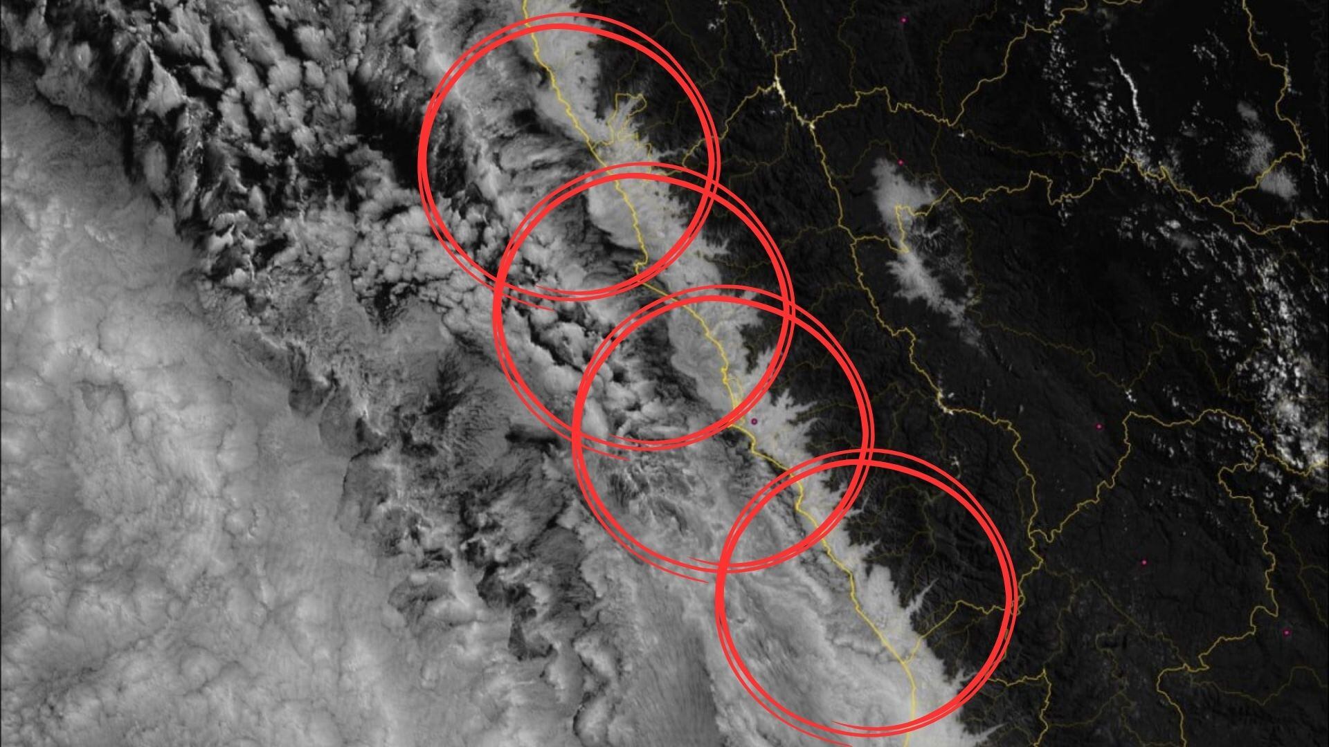 Este Vórtice Ciclónico Costero favorece a las condiciones de cielo cubierto, llovizna localizada y nubosidad.