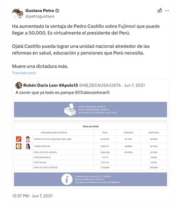 El presidente Gustavo Petro celebró