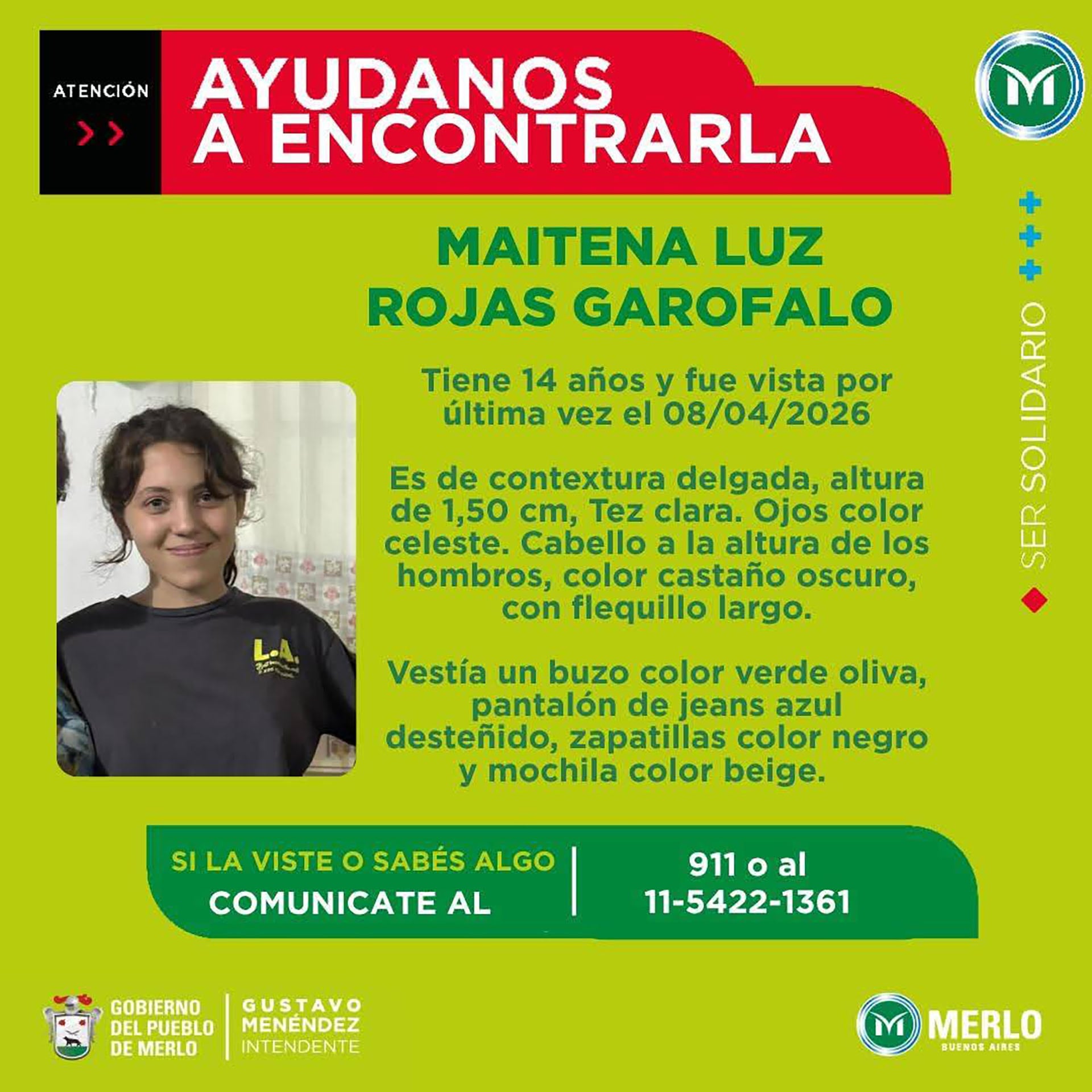 La búsqueda de la Policía y el municipio de Merlo.