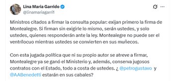Garrido acusó a Montealegre de