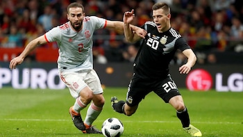 En 2018, España y Argentina se midieron en un amistoso que quedó en la historia por la abultada diferencia. Aquella vez, el seleccionado europeo se impuso con autoridad y goleó 6-1 al equipo sudamericano (EFE)