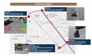 Ruta de llegada de los atacantes. Crédito: Fiscalía de Oaxaca