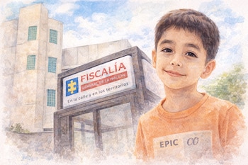Kevin Acosta y la Fiscalía General de la Nación en una ilustración de estilo acuarela - crédito