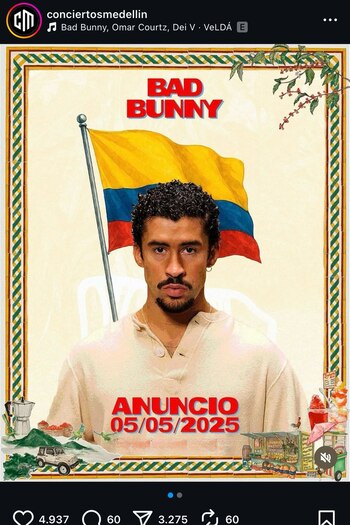 Bad Bunny incluyó a Medellín