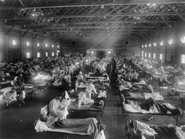 Brote de gripe de 1918 en el campamento Funston, Kansas, en Estados Unidos (Creative Commons)