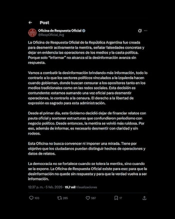 La Oficina de Respuesta Oficial