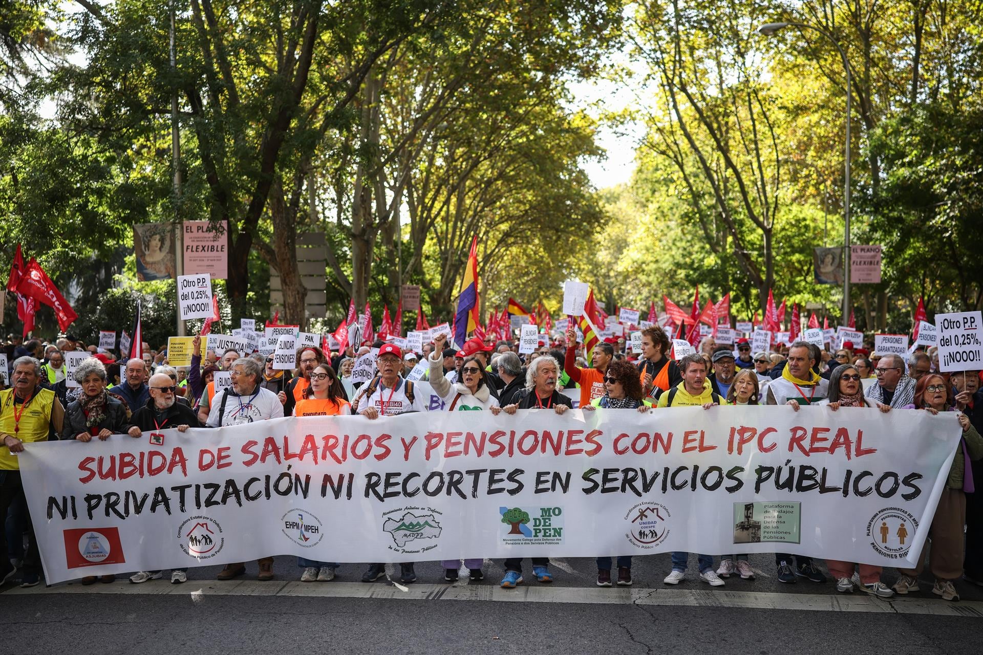 Pensionistas se manifiestan en Madrid para reclamar pensiones dignas, mejores salarios y acceso a la vivienda