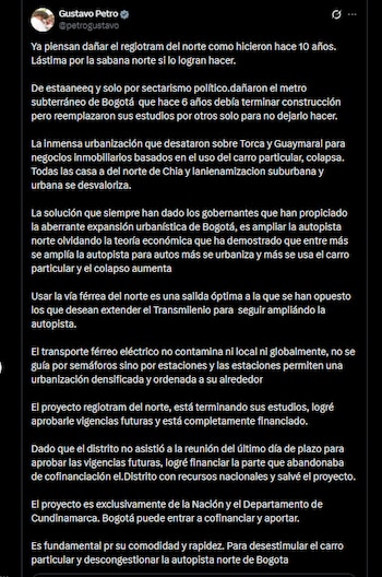 Gustavo Petro - crédito @petrogustavo/X