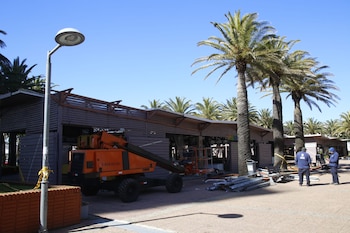 Obras en la Plaza Artigas, sobre la avenida Gorlero, en Punta del Este (Intendencia de Maldonado)