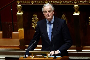 Michel Barnier durante la moción
