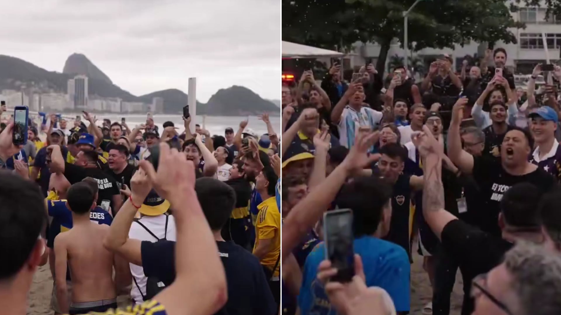 Imágenes del banderazo de los hinchas de Boca