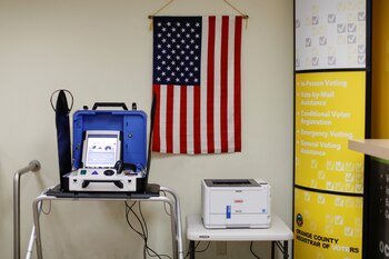 Una máquina de votación electrónica