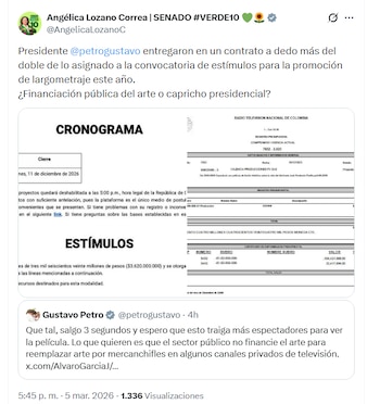 Angelica Lozano cuestionó el monto