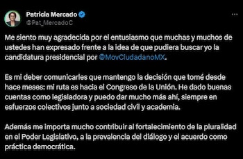 La diputada de Movimiento Ciudadano